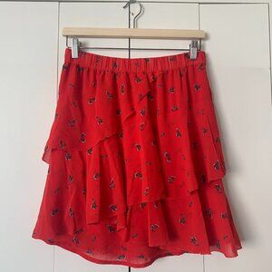 Levi's mini skirt S - red with flowers